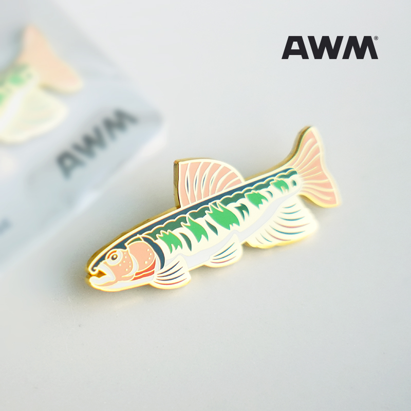 AWM原创 马口鱼金属徽章 钓鱼国潮 飞钓路亚溪流钓