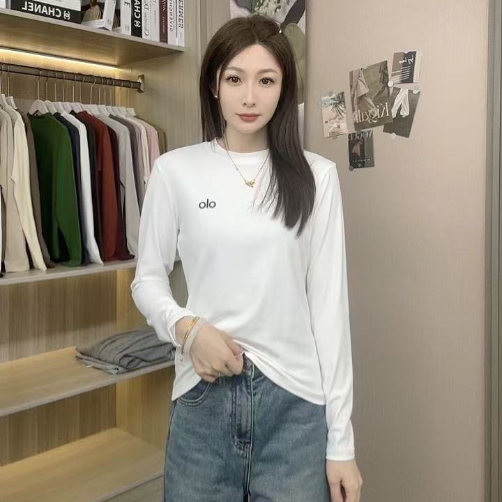秋季新款刺绣圆领长袖t恤打底衫女时尚百搭洋气显瘦内搭外穿上衣