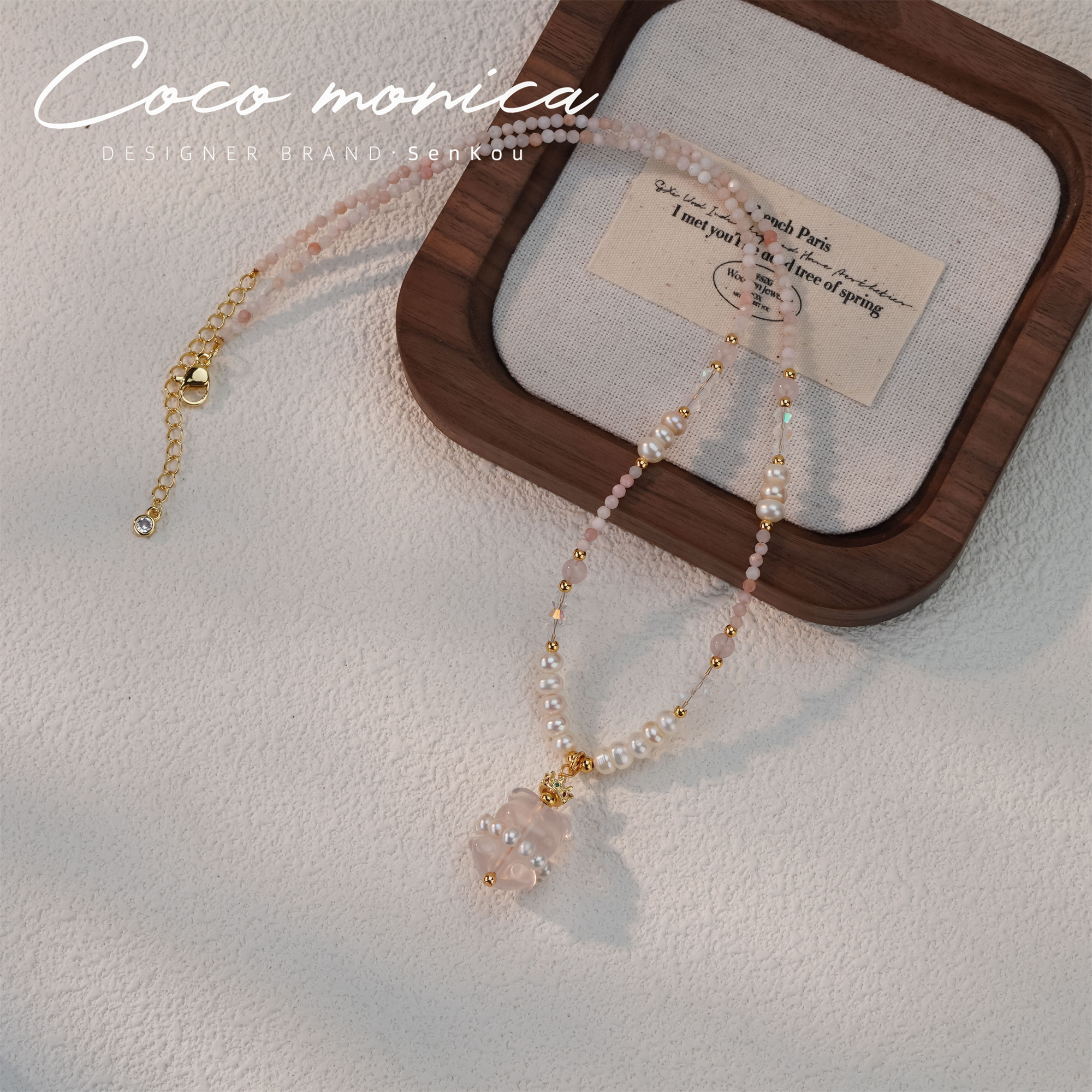 【小霞珠宝】珍珠项链百搭复古小众彩色手作单圈烧蓝 AB817