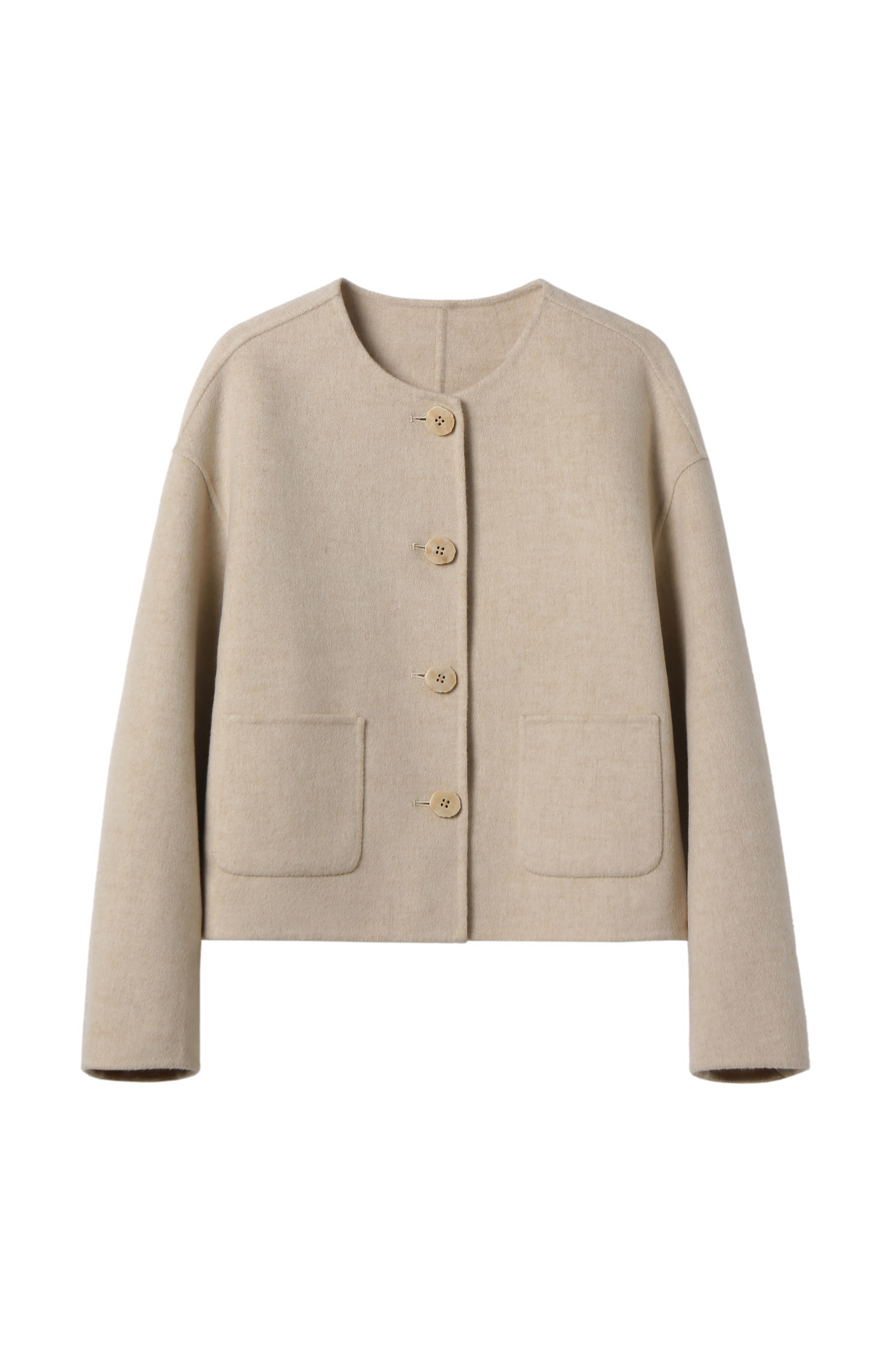 2025新款春季双面纯手工缝制重工短外套10羊绒90澳毛