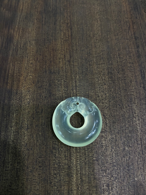 岫岩玉仿古龙扣 高冰玉扣 精美 冰透 