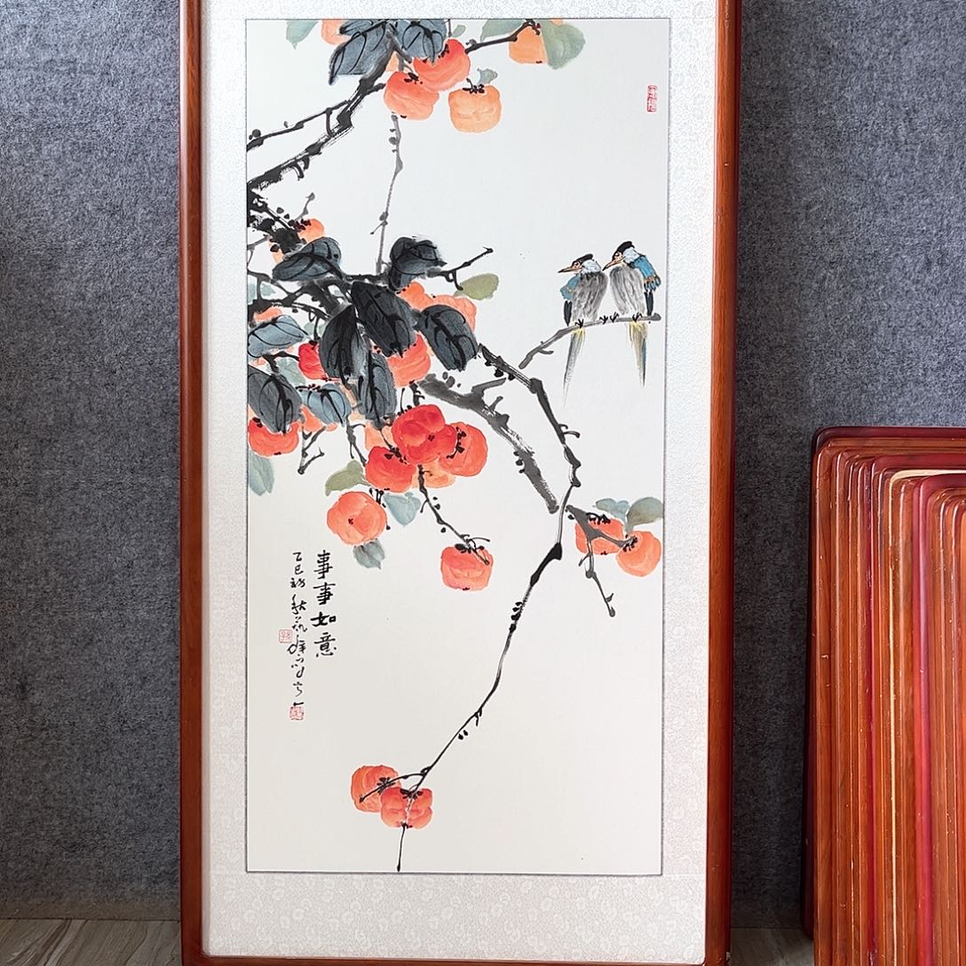 国画书画作品带框63×123