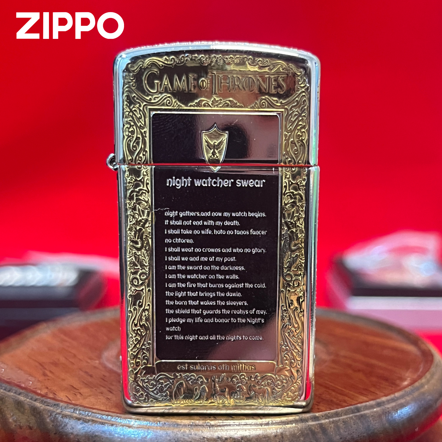 ZIPPO/之宝 打火机 纤巧冰与火之歌-五面镀银鎏金 送男友正品DYJ1