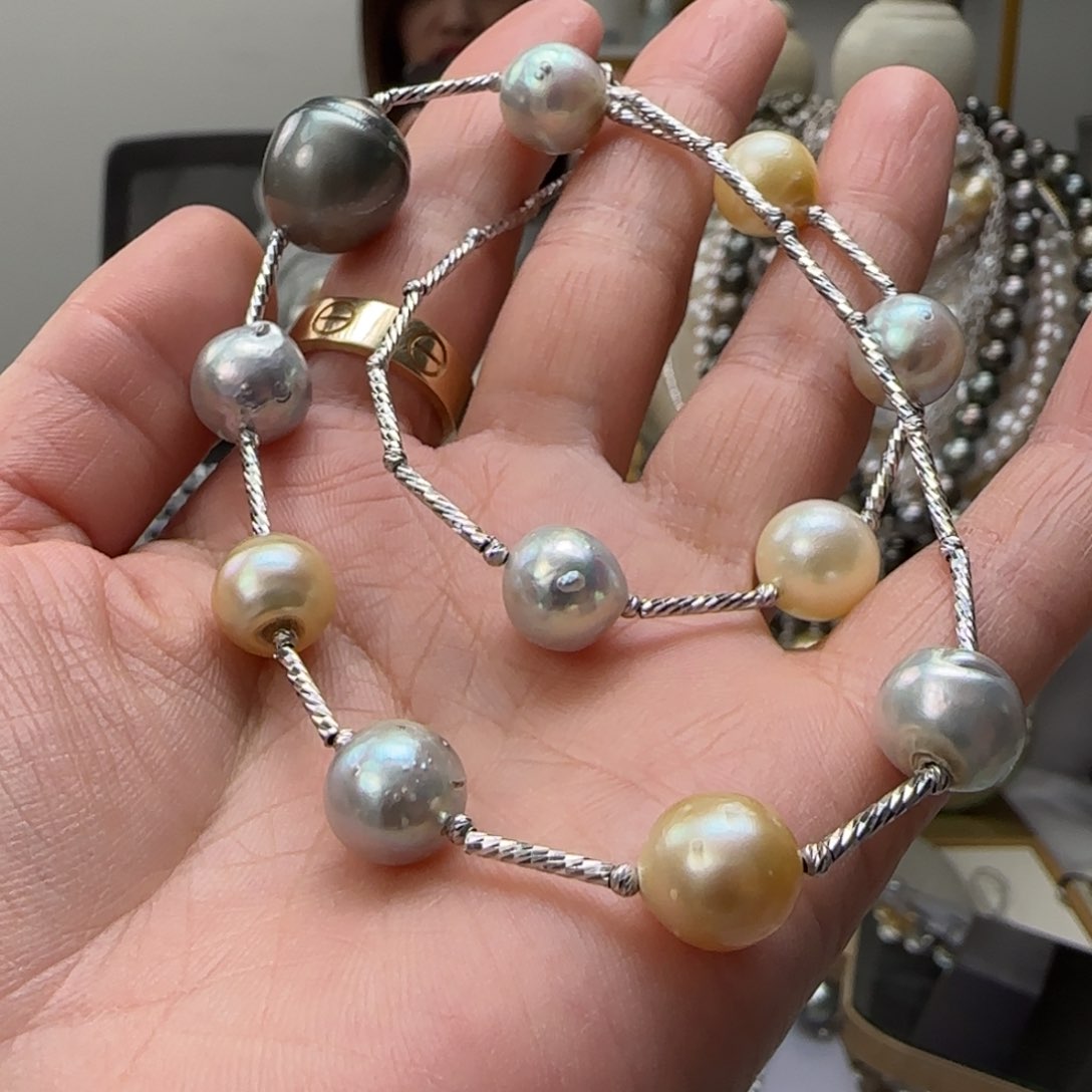 海水珍珠颈饰银S925镶嵌