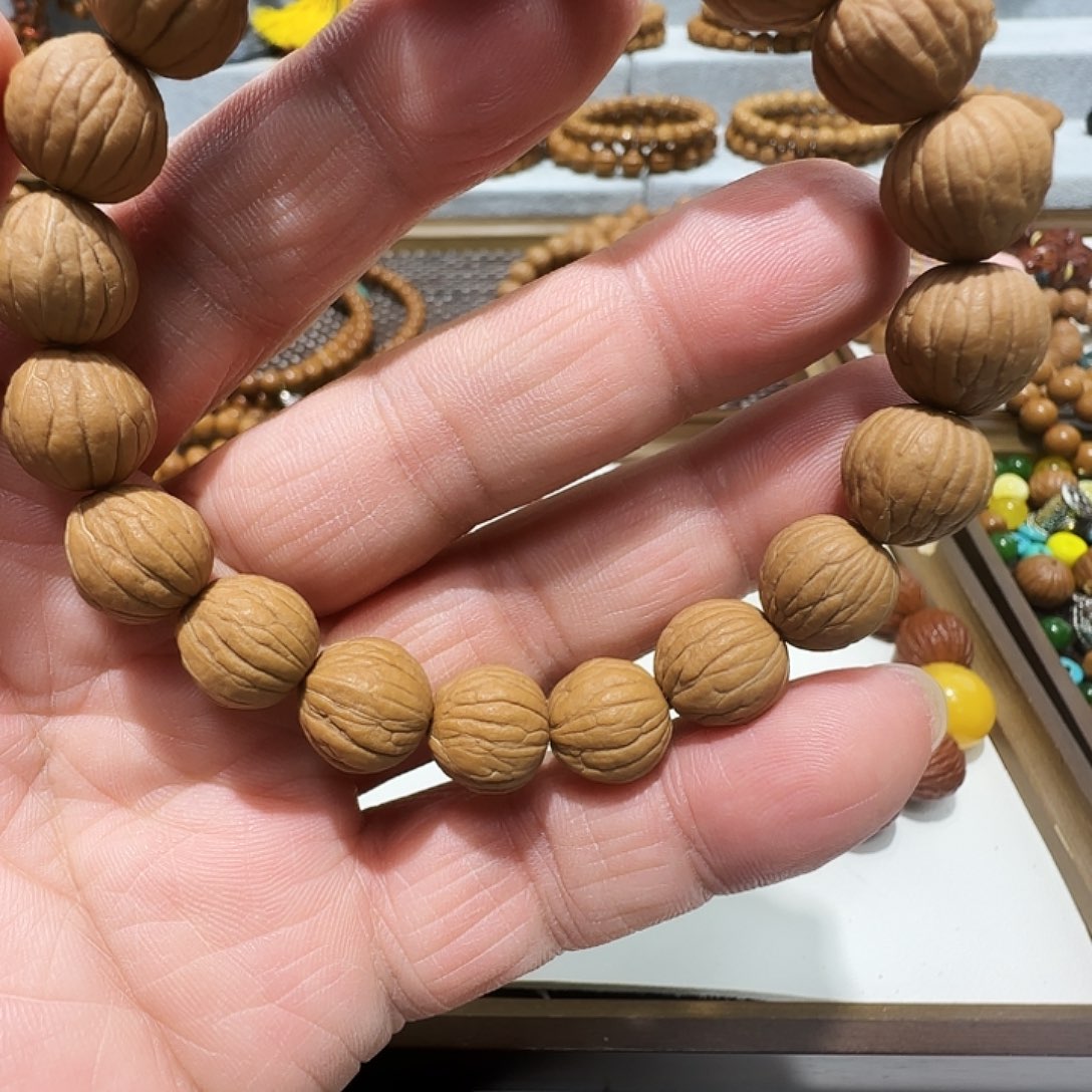 手串猴头核桃原皮原色猴头手串金苹果未打底