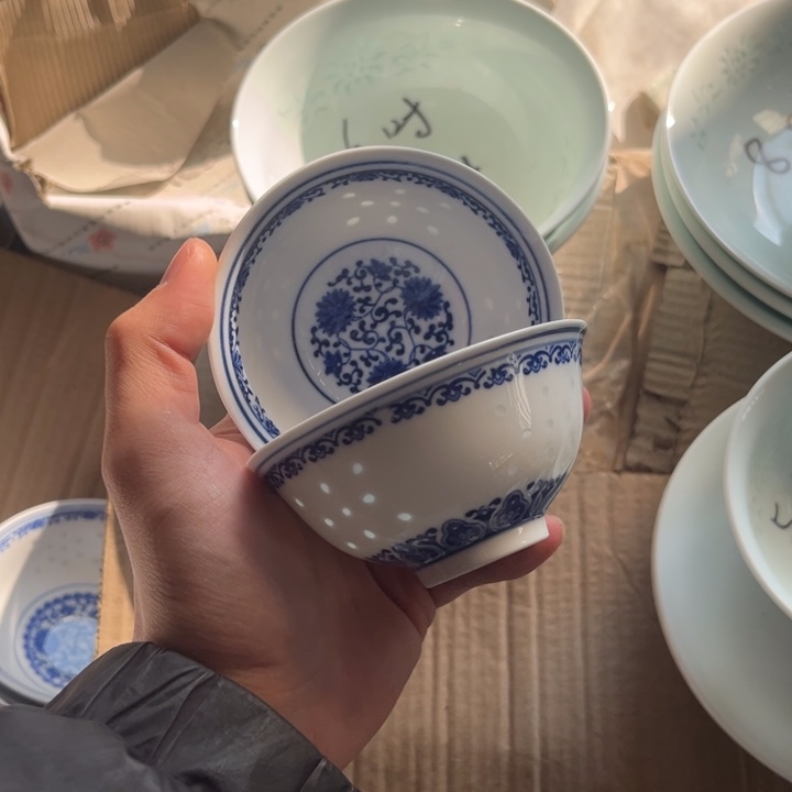 碗陶景德镇高温细白瓷餐具