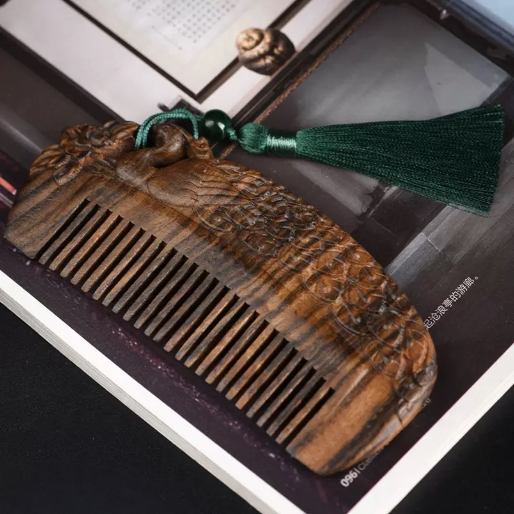 增香沉香木增香沉香木孔雀开屏精品木梳 无礼盒 AC 0031