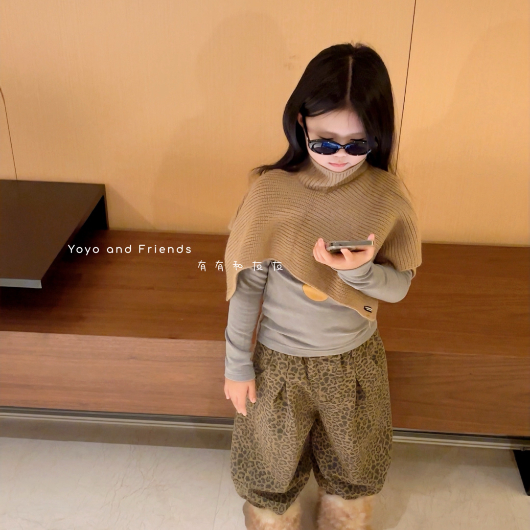 有有家·儿童高品质秋冬款韩系百搭纯色高领针织保暖套头披肩围脖