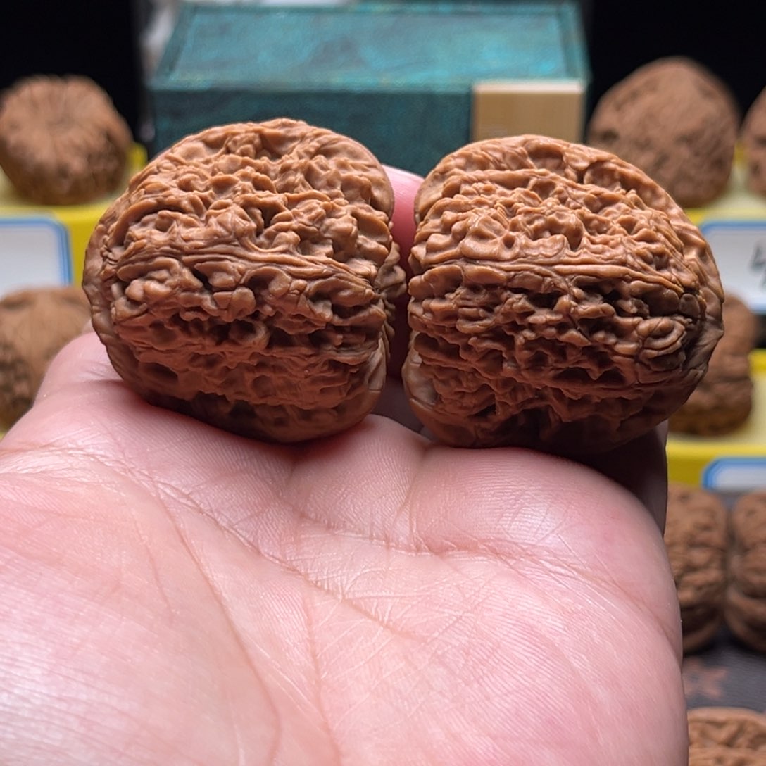 把件文玩核桃白*三角疆