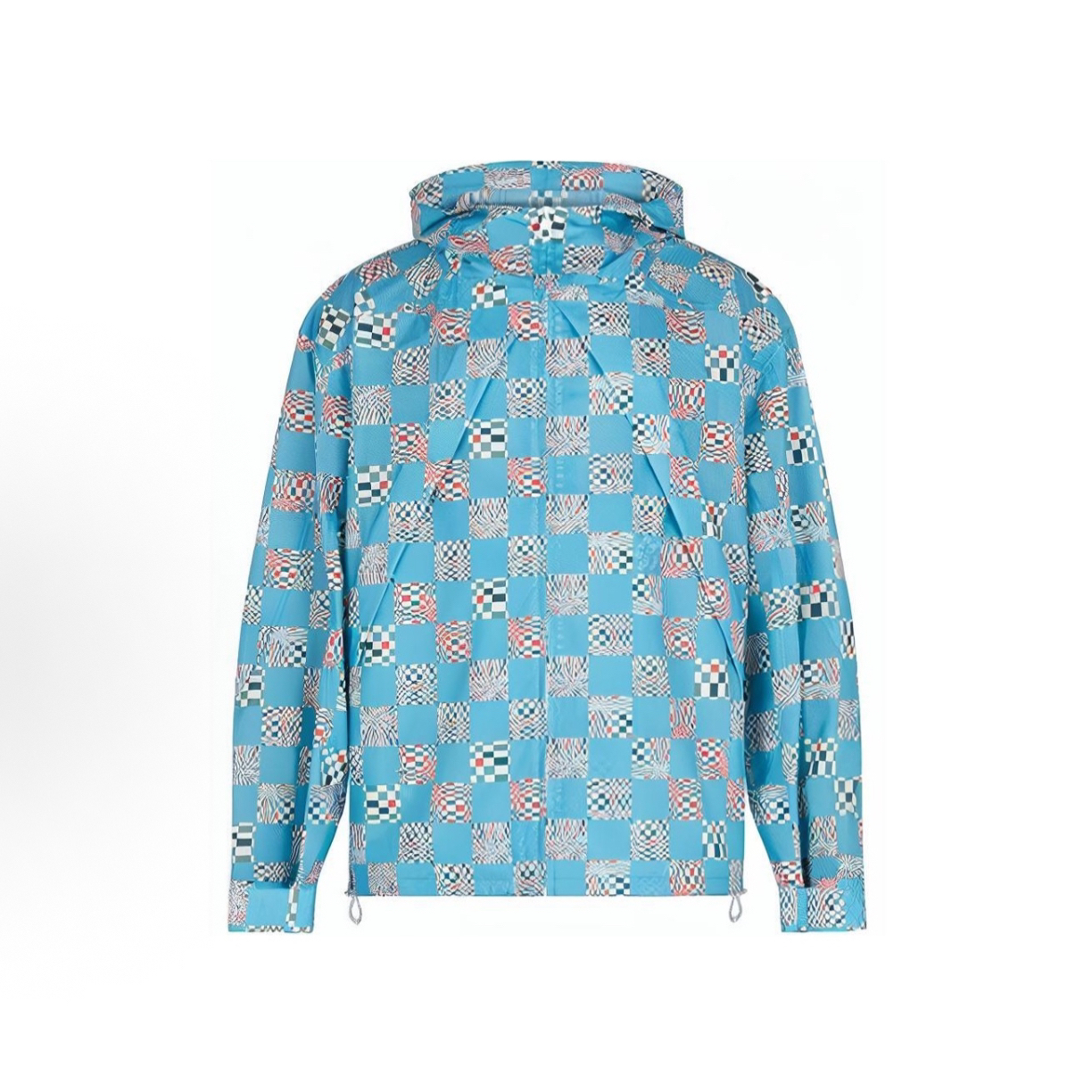 未使用 LouisVuitton/路易威登 棋盘格满印Logo冲锋衣夹克外套 蓝