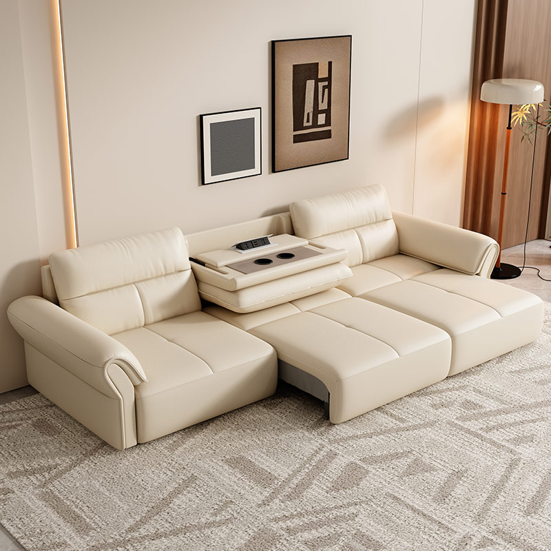 康唯美零靠墙智能语音控制伸缩电动沙发床多功能客厅真皮沙发