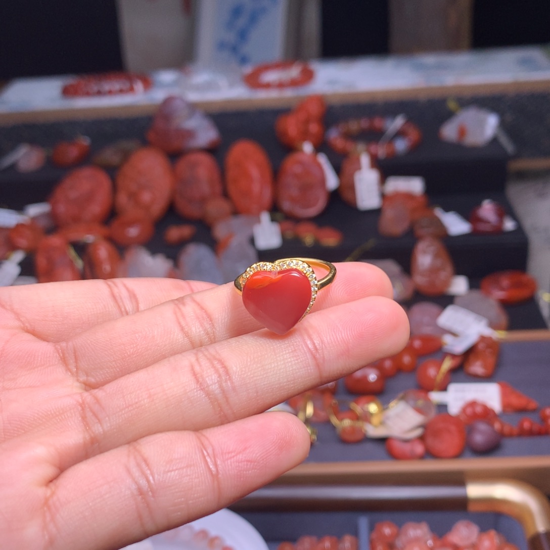 南红玛瑙未镶嵌珠宝半成品戒指3