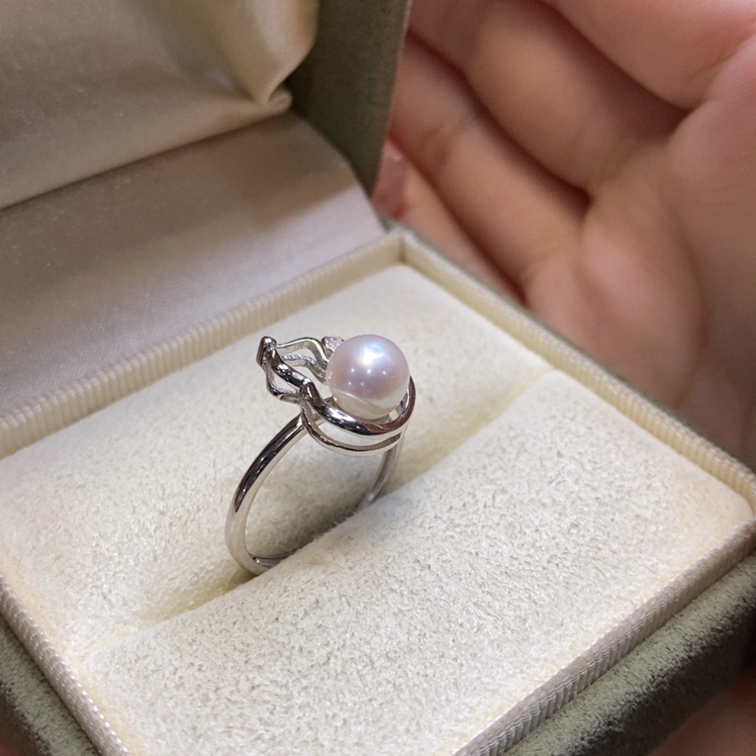 淡水珍珠戒指银S925镶嵌
