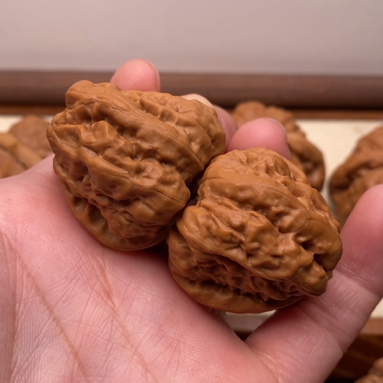 【闪购商品】把件文玩核桃小*驴三角蛙边34左右