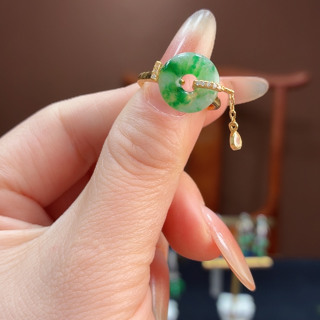 翡翠银S925镶嵌戒指