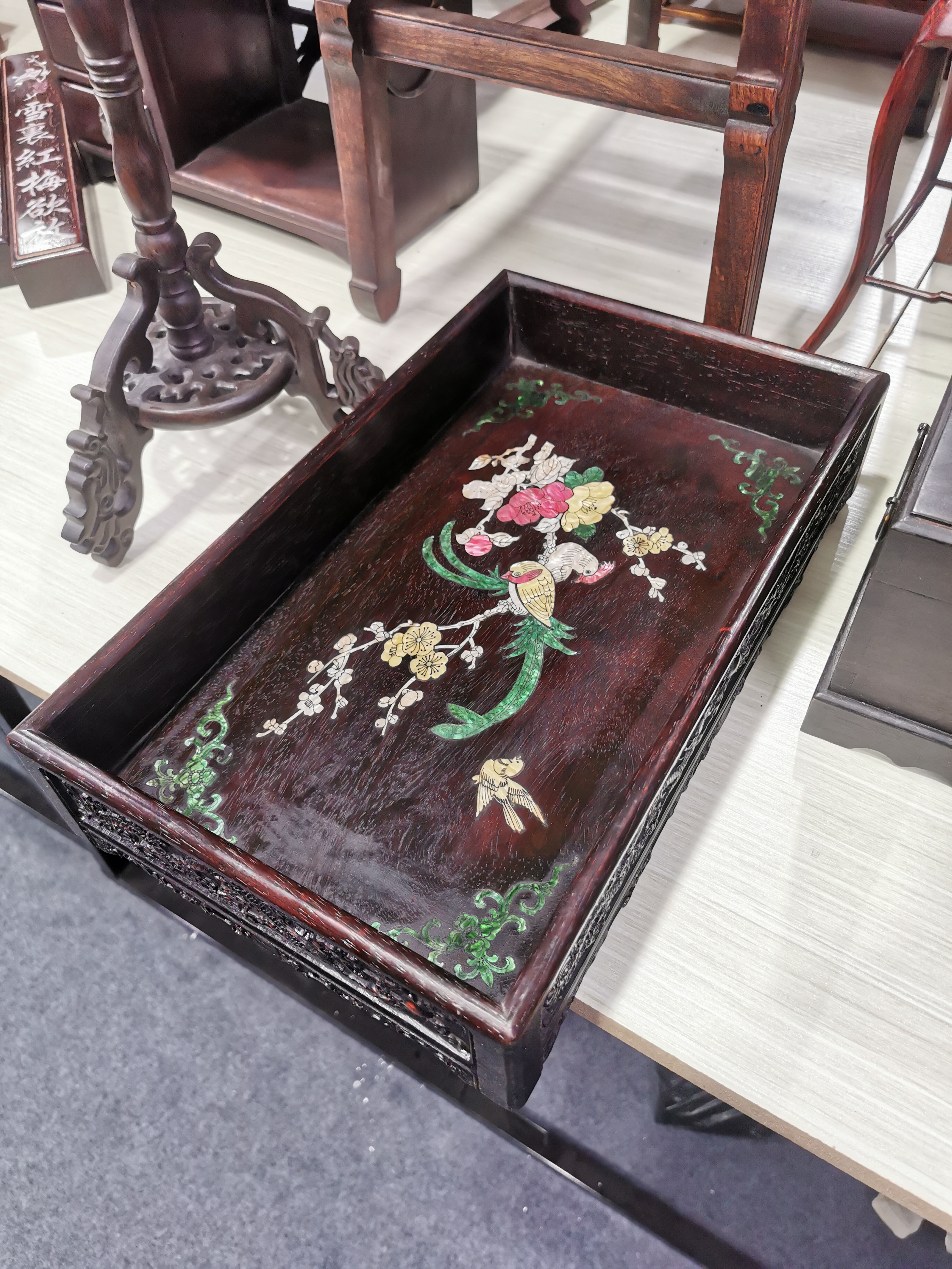 高围栏茶盘鸟踏花枝3