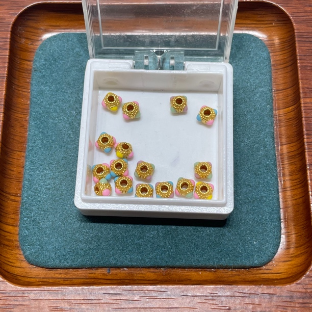 足金999烧蓝多宝糖果5D硬金5mm隔珠（此订单发两个）