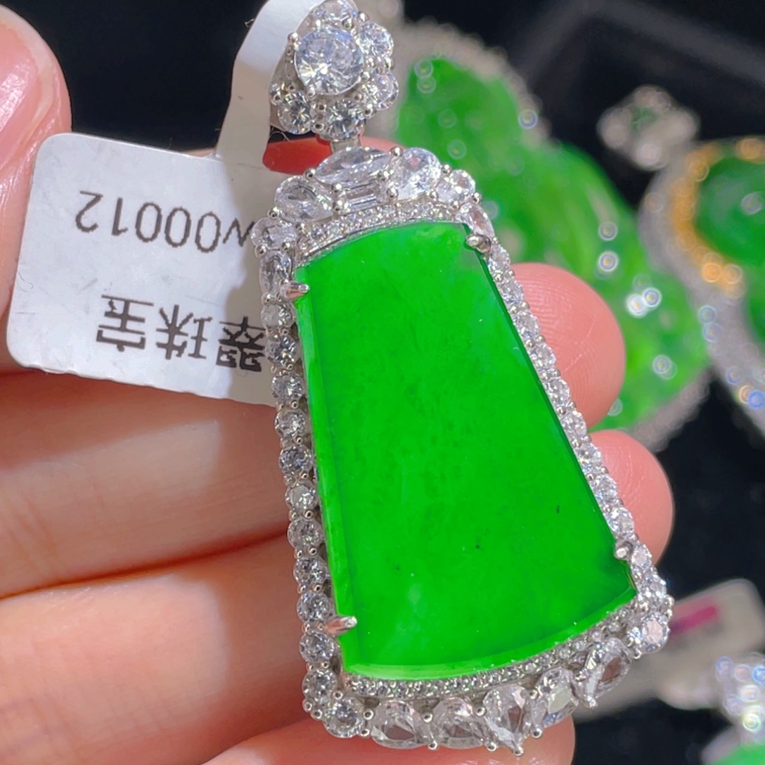 翡翠吊坠(不含链)银S925镶嵌