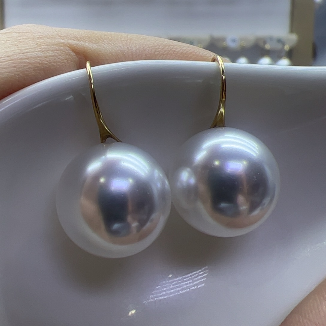 淡水珍珠耳饰18K金镶嵌