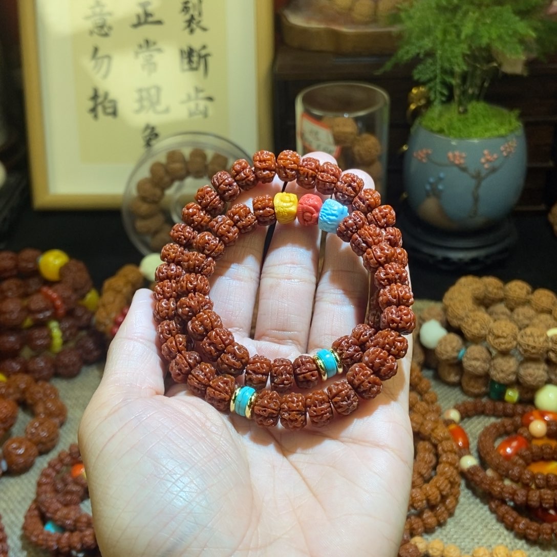 金刚菩提吊坠恋****天10玉化双圈雕刻款