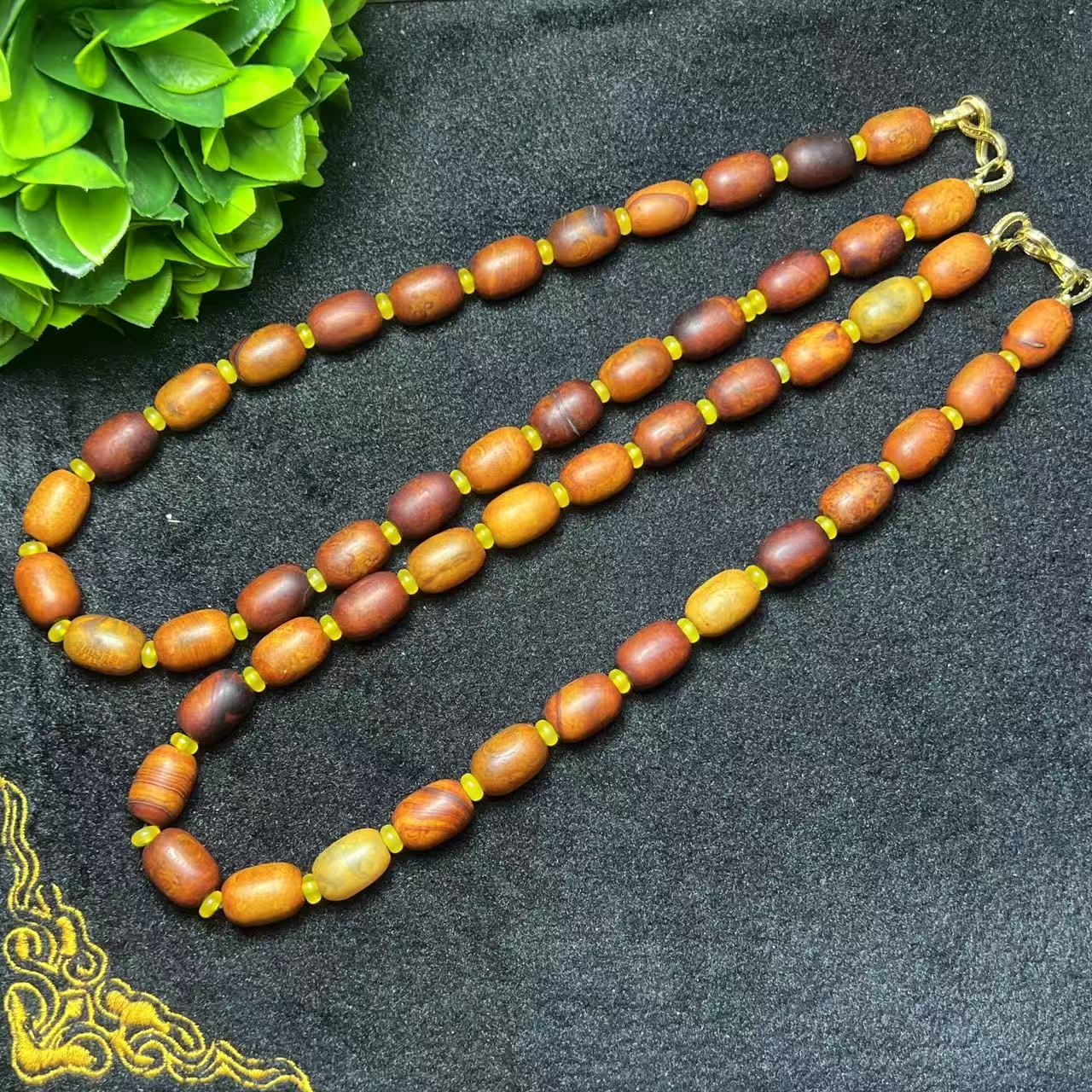 S7073【任会长珠宝】秘纹古韵云母石桶珠玛瑙项链-多样性只发一件