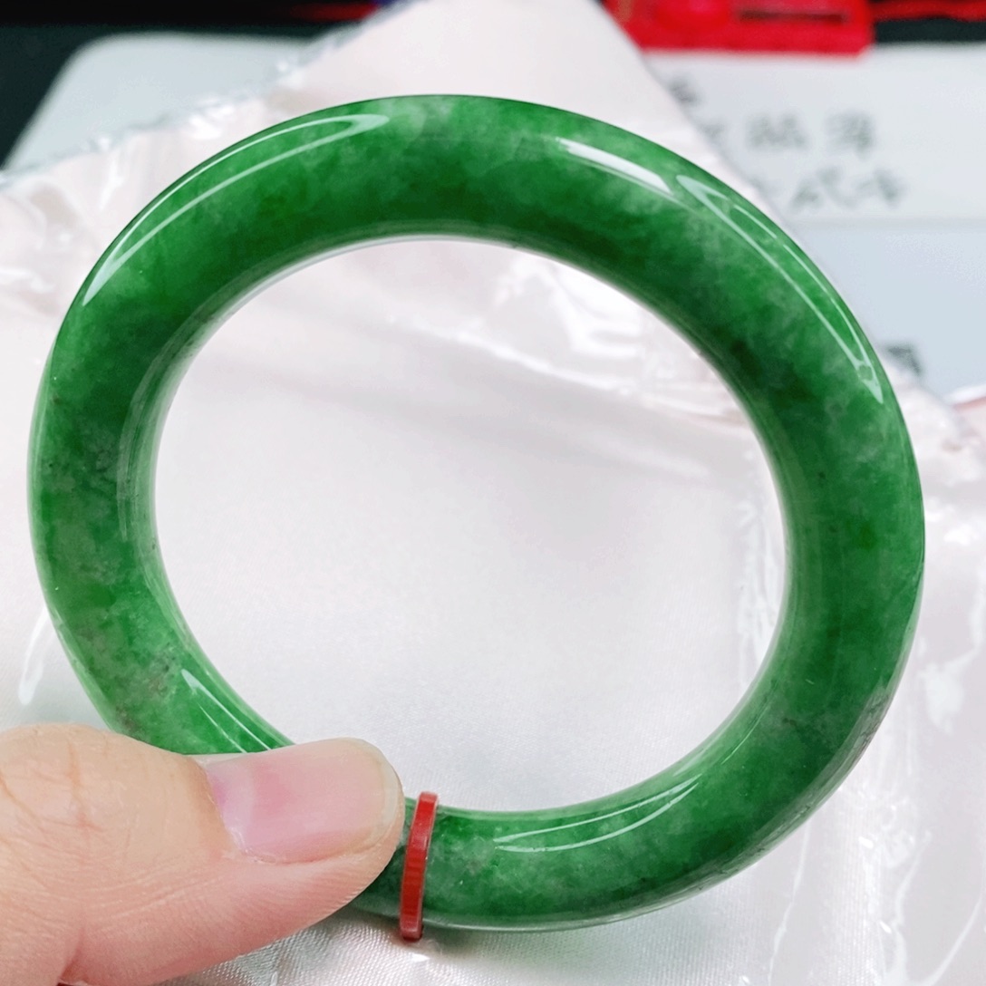 未镶嵌手镯翡翠54圈口圆条