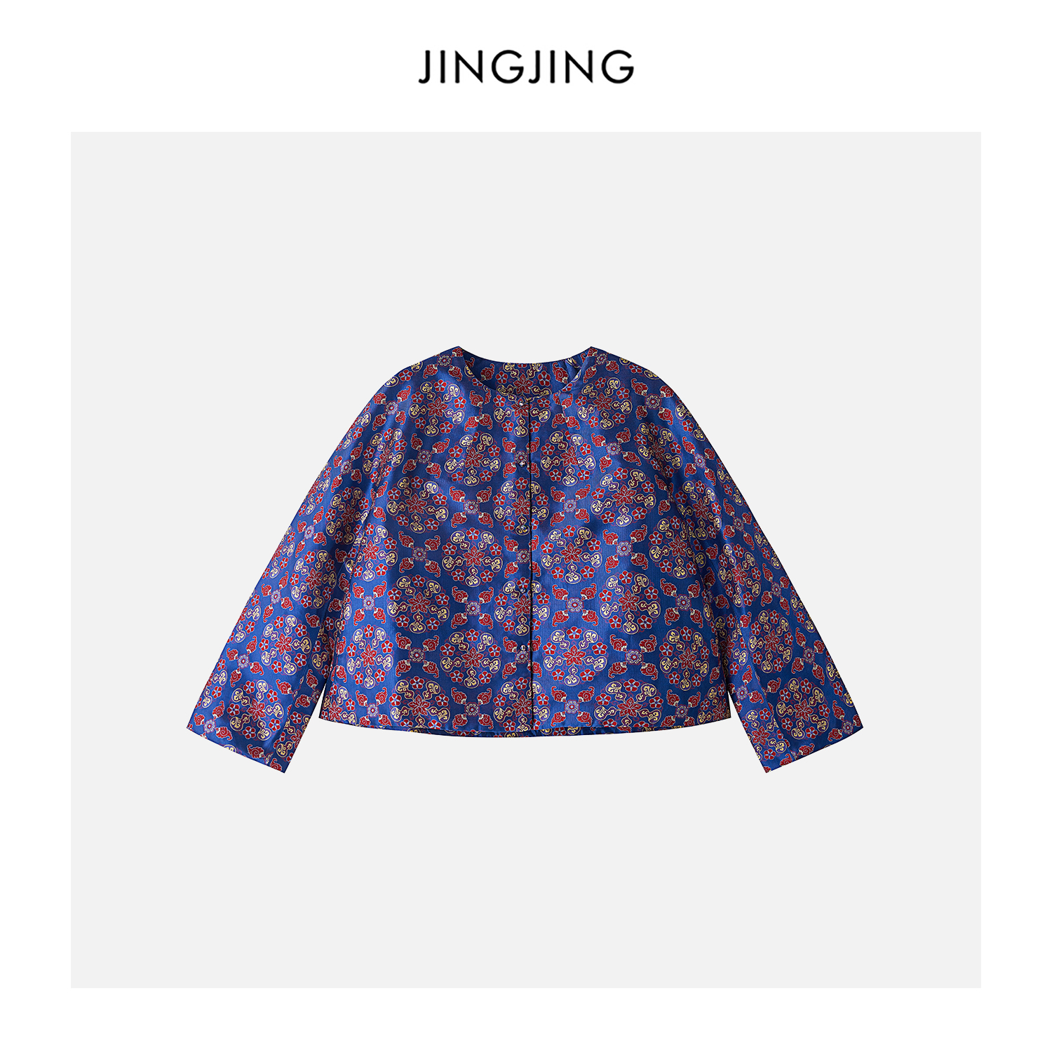 JINGJING2025新款“炫彩葫芦”桑蚕丝蜀锦35姆米宝相花新中式棉服