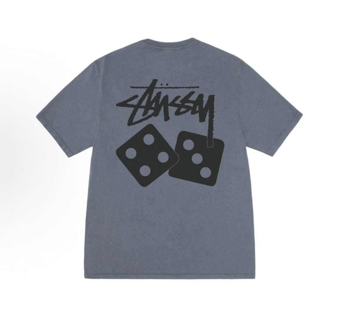 Stussy 骰子字母图案印花短袖 海军蓝