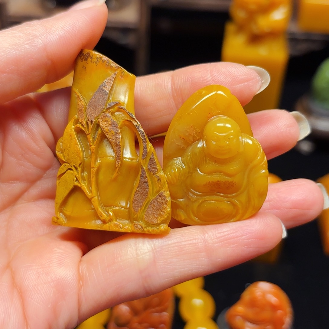 田黄石暖*咩石雕石雕石雕