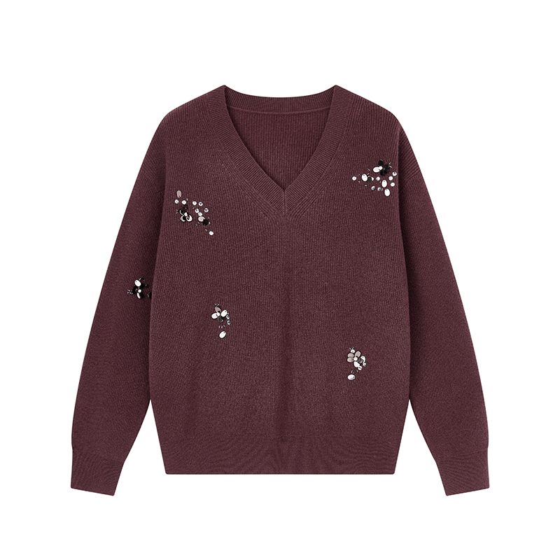 【小花专属】重工亮片针织衫N8576