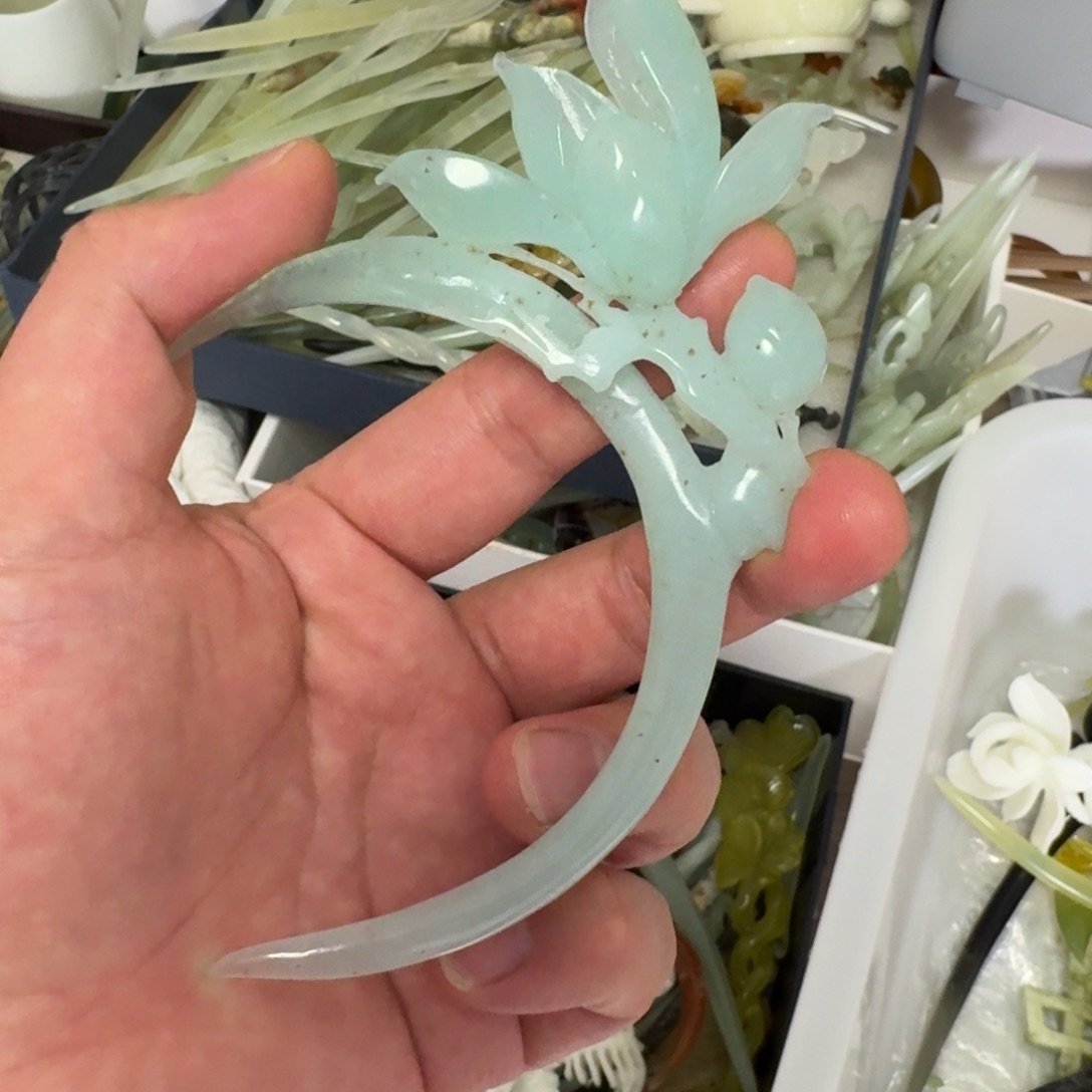 岫玉发簪未镶嵌明君玉簪就是好看