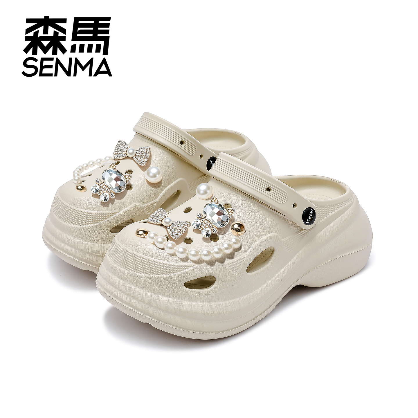 SENMA/森马【升级增高7cm】显瘦洞洞鞋女款2026新款爆款防滑防臭潮商品图