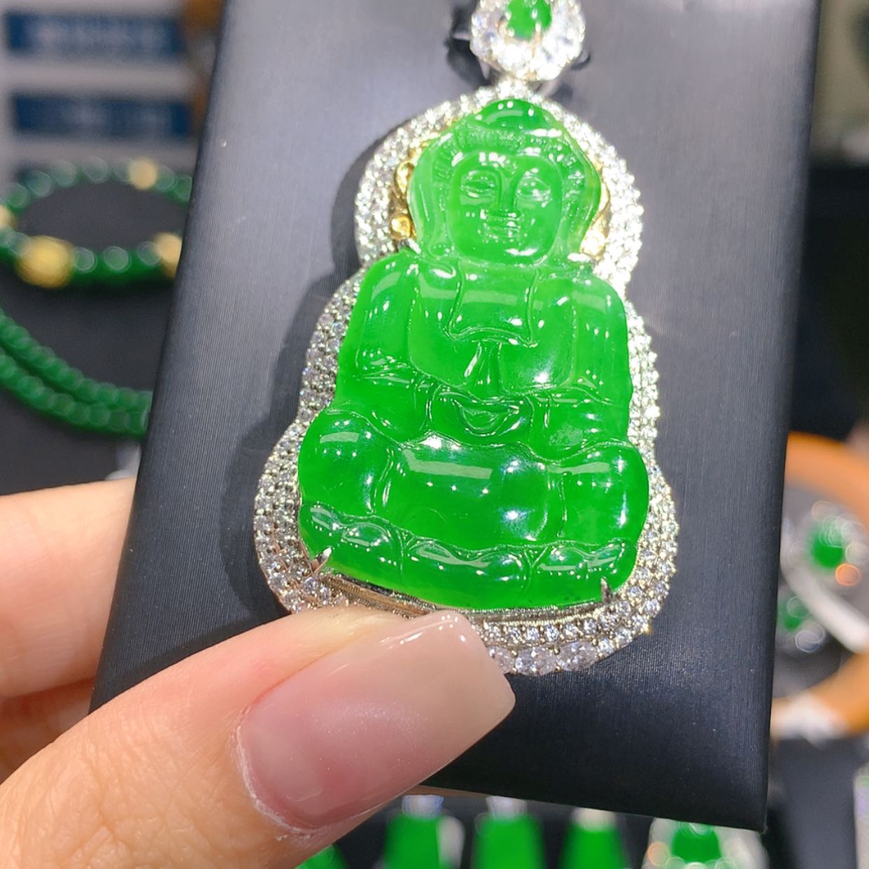 【闪购商品】颈饰银S925镶嵌翡翠5柒姐