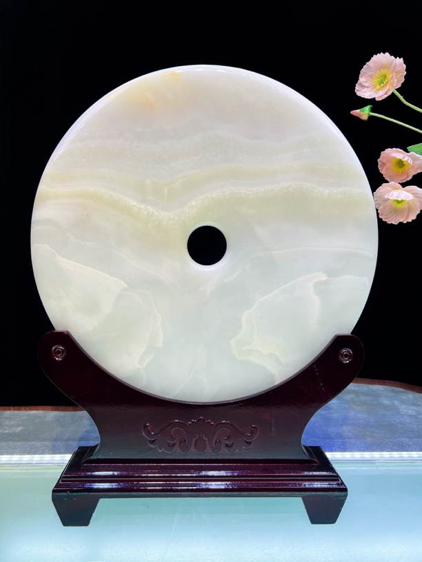 36分天然玉石意境平安扣放博古架玄关书房办公室送礼添福婚庆礼品