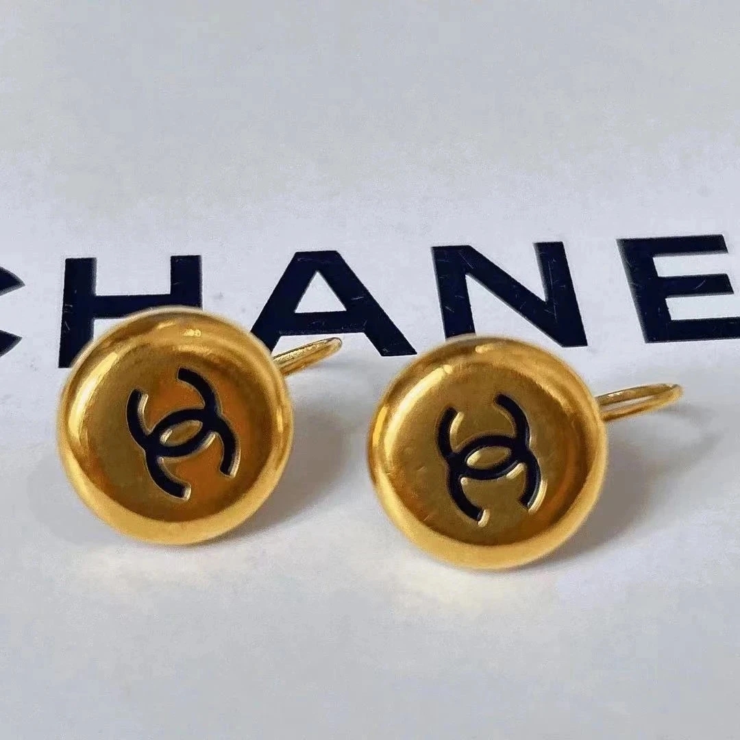 95新 Chanel/香奈儿 Chanel vintage香奈儿中古金豆豆耳钩1