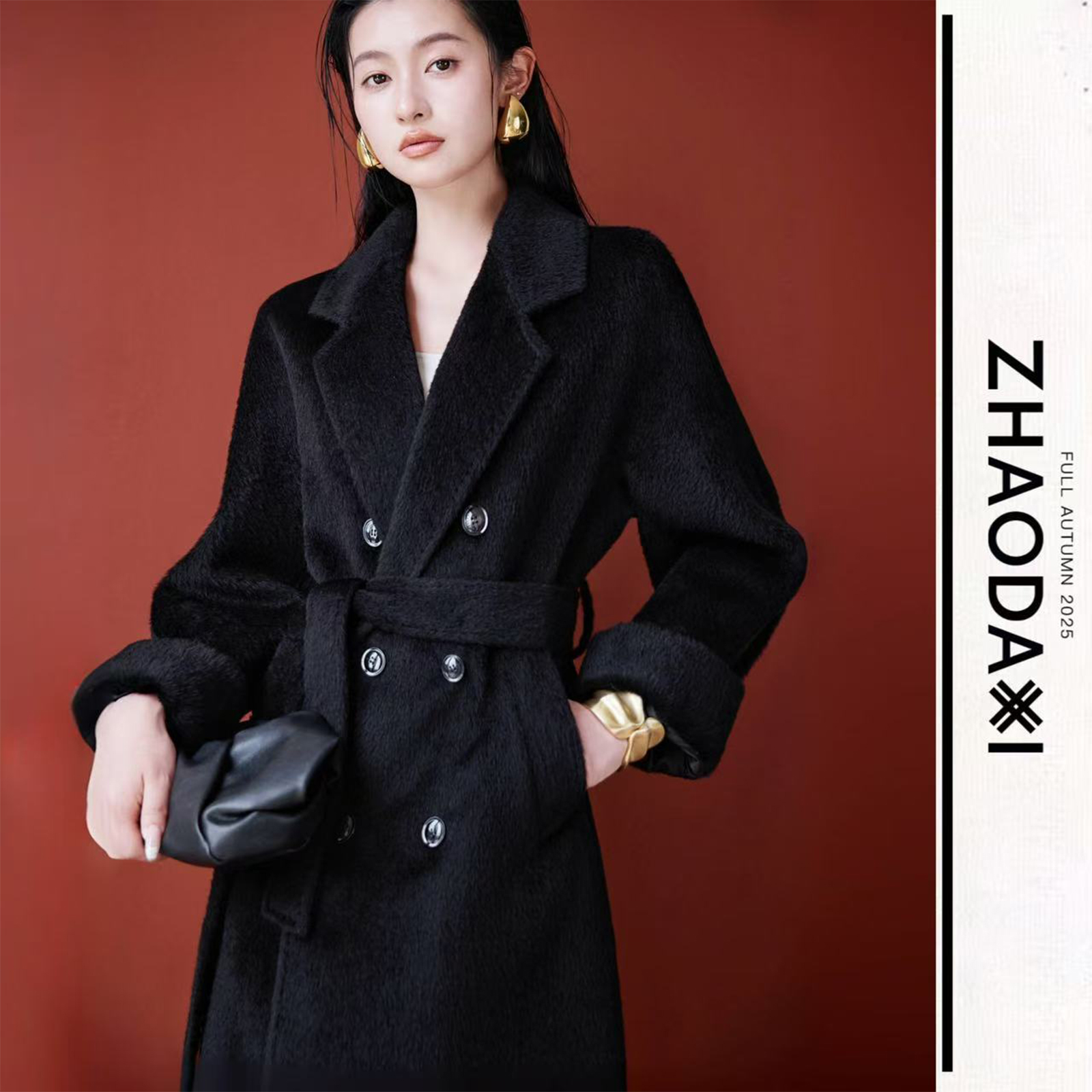 【赵大喜】镇店大衣 黑苏力25升级版 | 进口100.%羊驼毛翻驳领