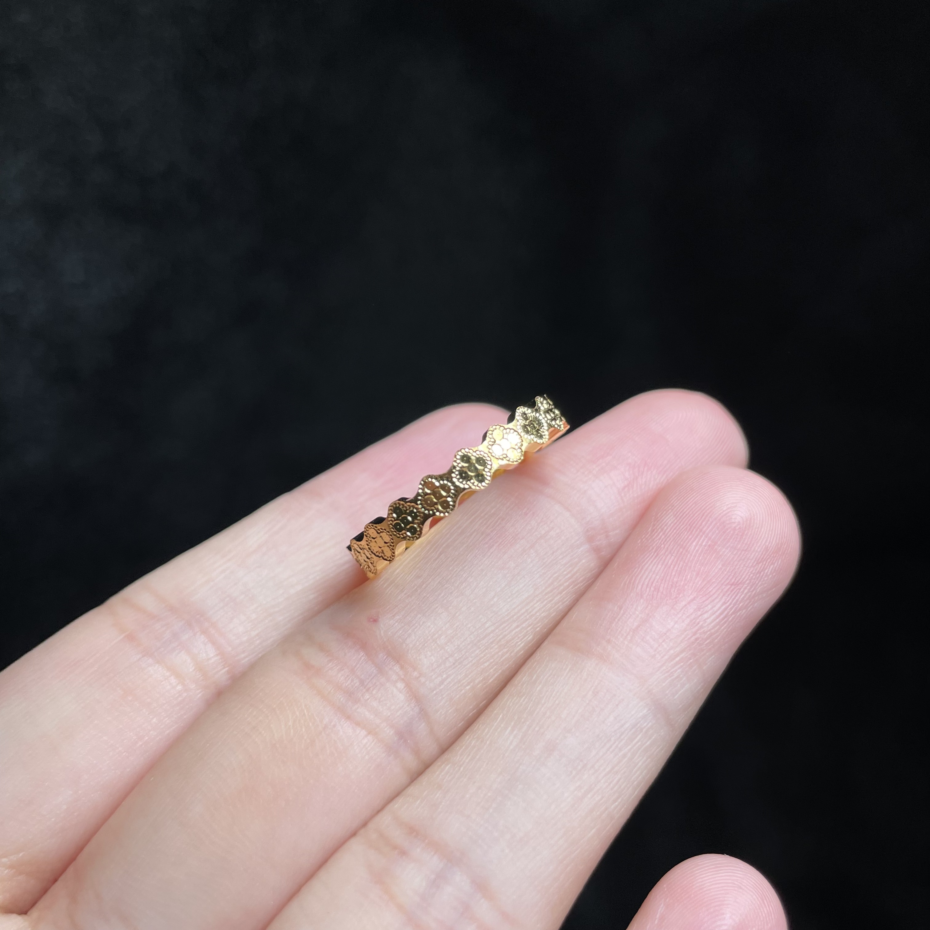 足银银制品 L【玉氏珠宝】足银四叶草戒指 CAN3110127
