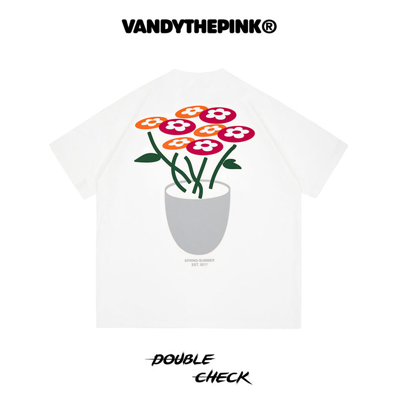 【官方正品】VandyThePink 24ss 经典花卉盆栽印花宽松短袖T恤