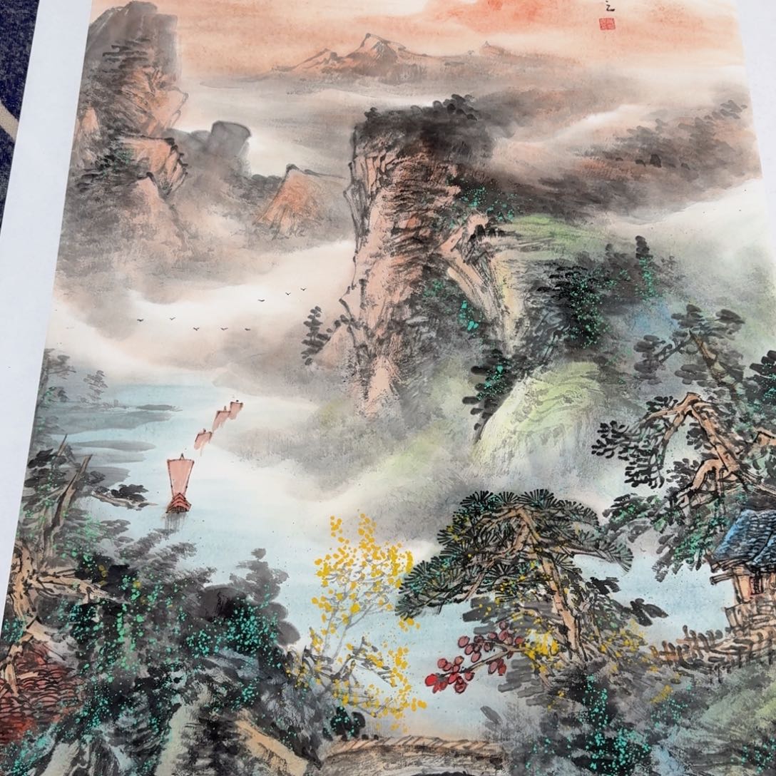 国画国画作品山水花鸟纯手绘