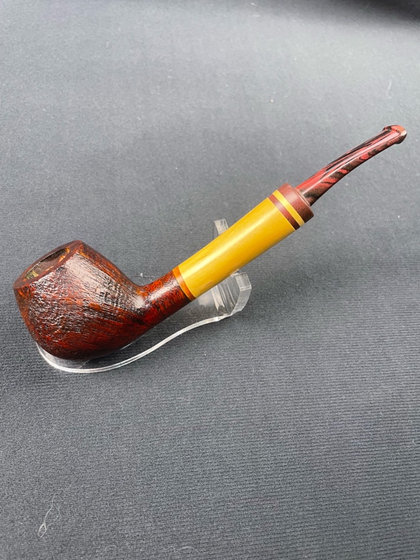 手工制作石楠木烟斗——长腿河豚黄杨木装饰