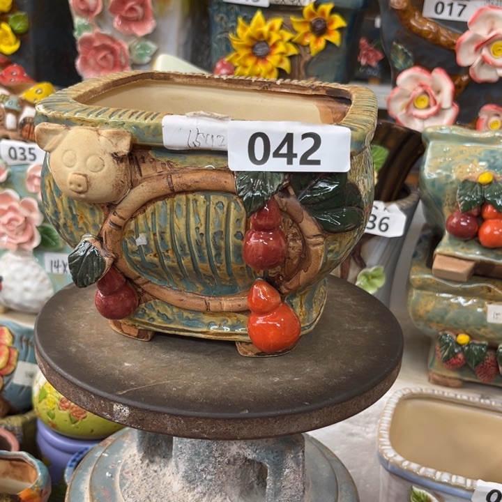 紫砂花盆粗陶材质多肉花盆