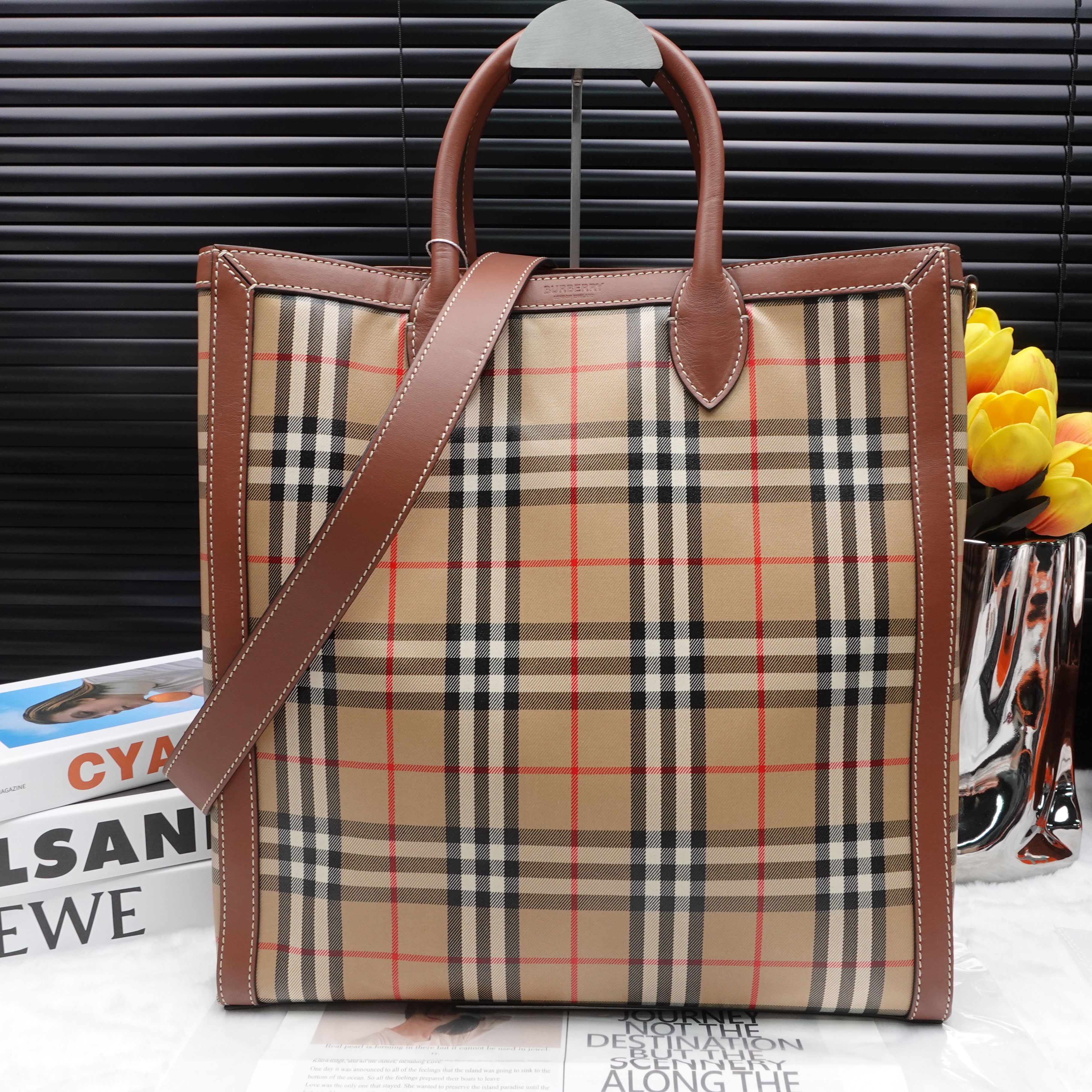 95新 BURBERRY/博柏利 格纹托特包T_ZY0000412332