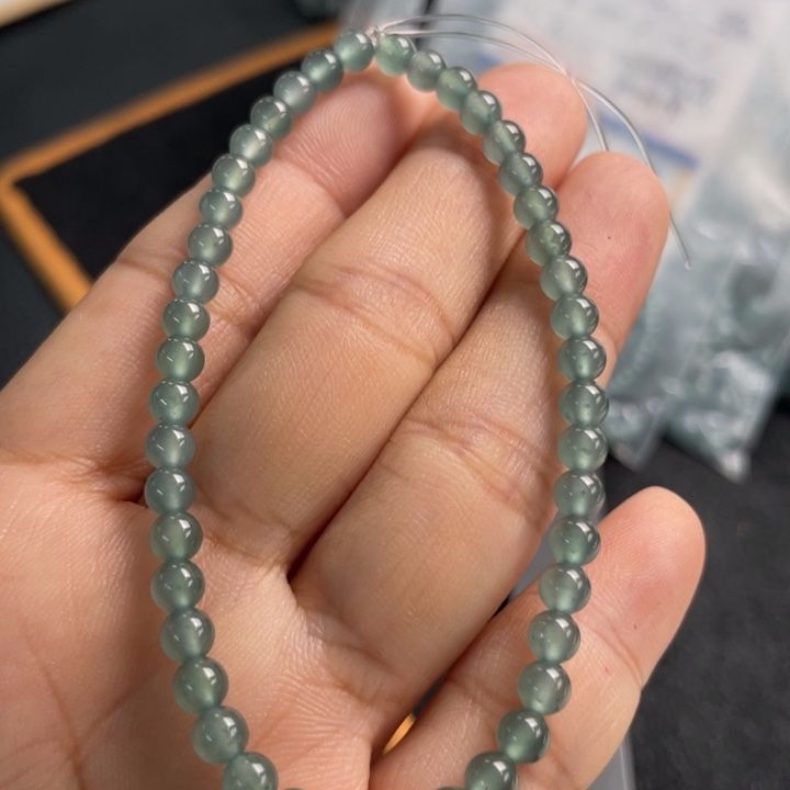 翡翠未镶嵌手链散珠多样性发自选45个