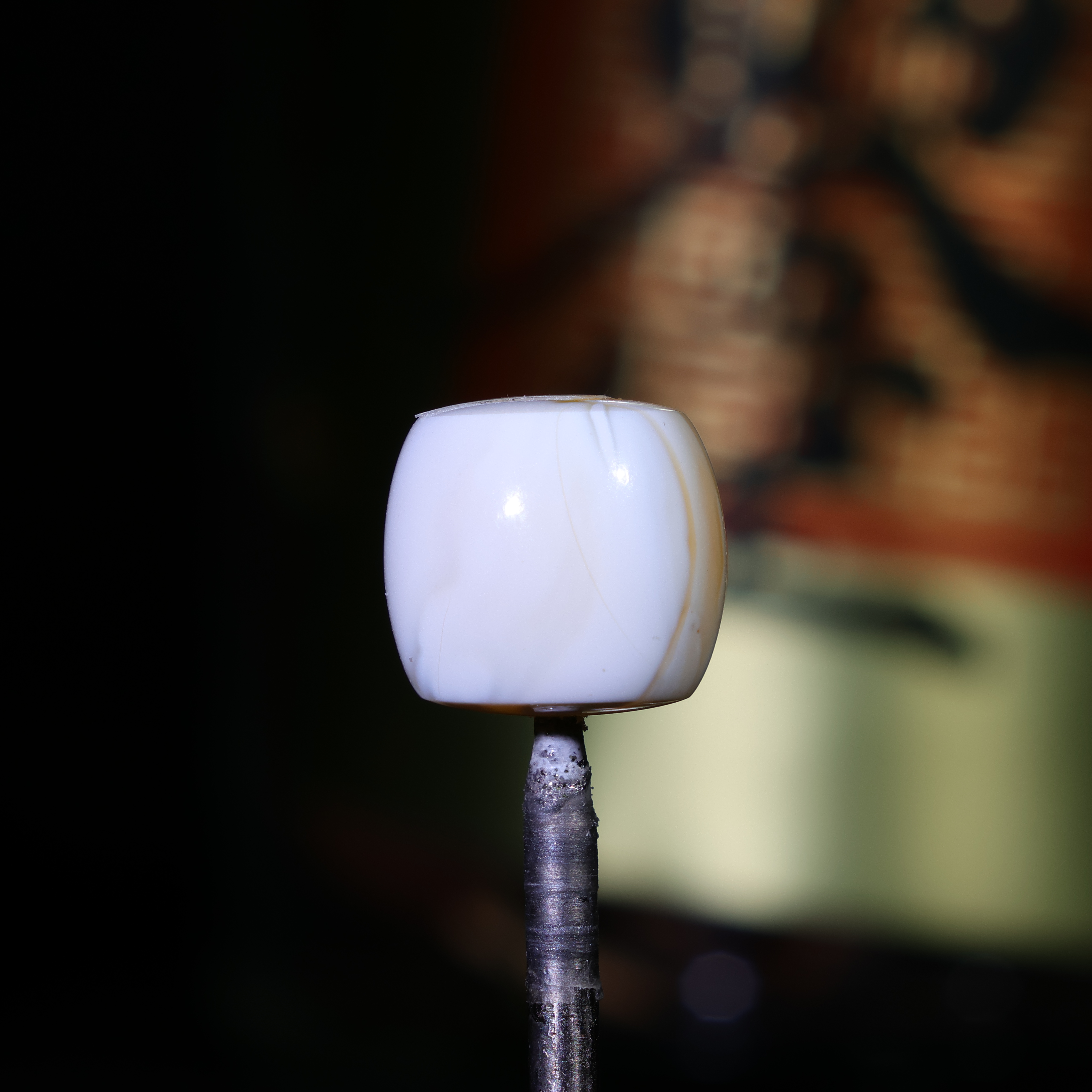 11m蜜蜡直切单珠顶珠原矿一物一图瓷白满蜡蜜蜡配饰11*10-A168
