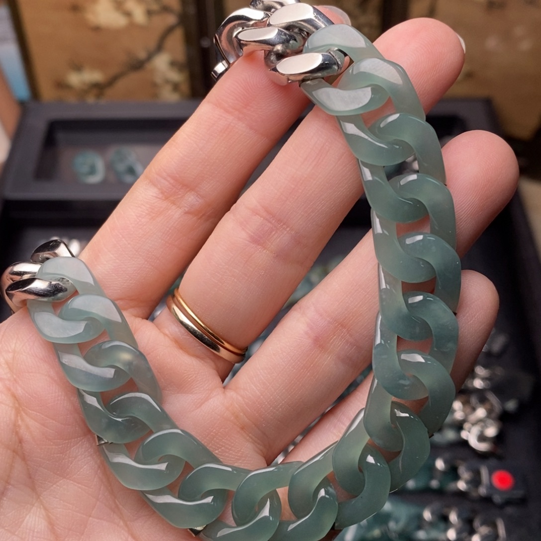 翡翠未镶嵌手链手链10003