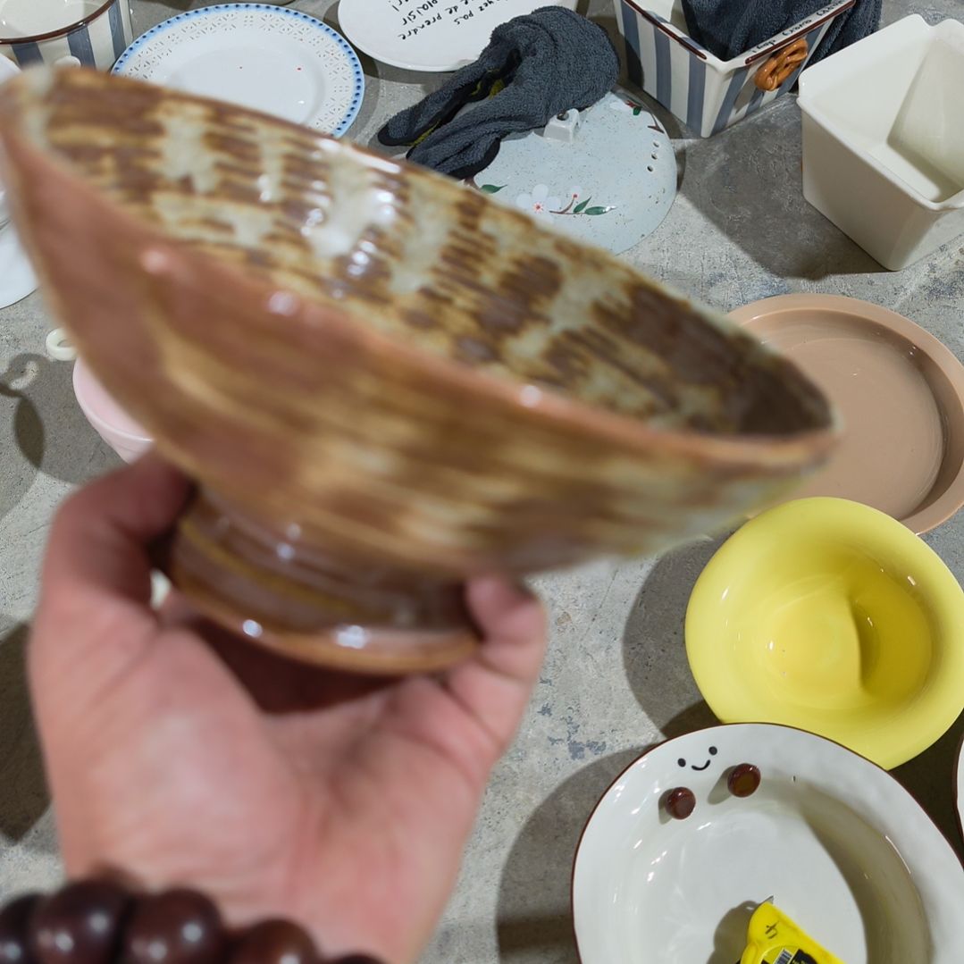 l***y瓷瑕疵陶瓷介意不拍高脚面碗