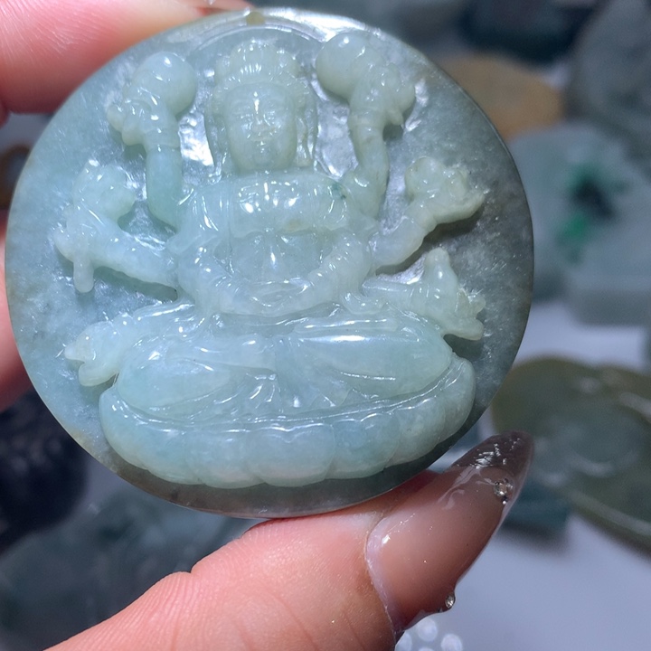 翡翠未镶嵌颈饰保真天然A货翡翠