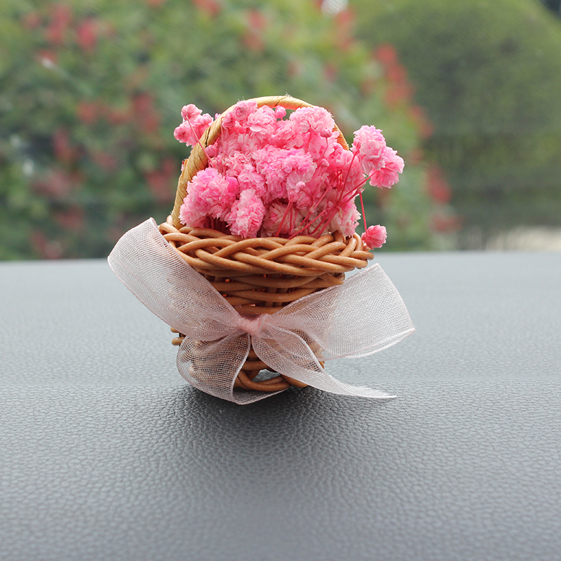 车载香薰创意个性干花束花篮汽车空调出风口香水淡香车上装饰摆件