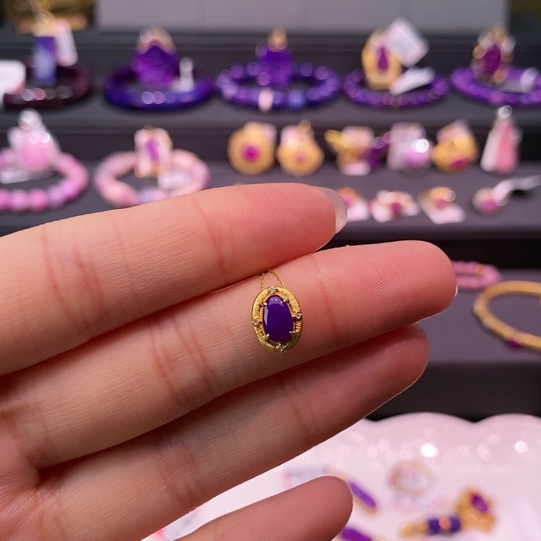 苏纪石（舒俱来）18K金镶嵌吊坠(不含链)