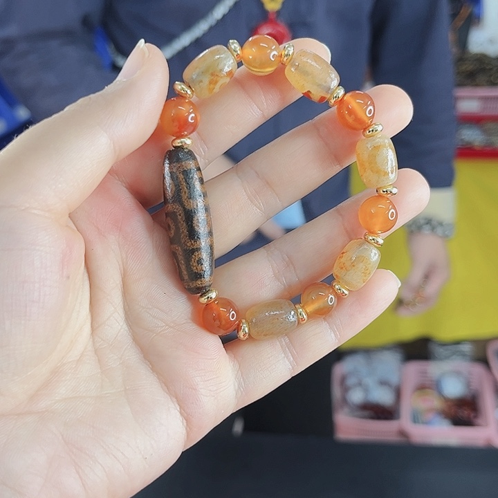 玛瑙手链未镶嵌丅9九目手串